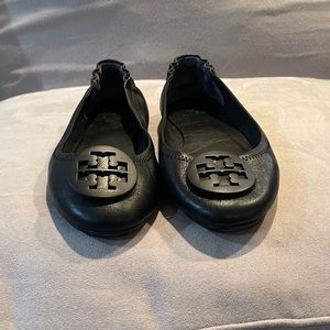 Tory Burch Leather Black Ballet Flats - Size 8.5